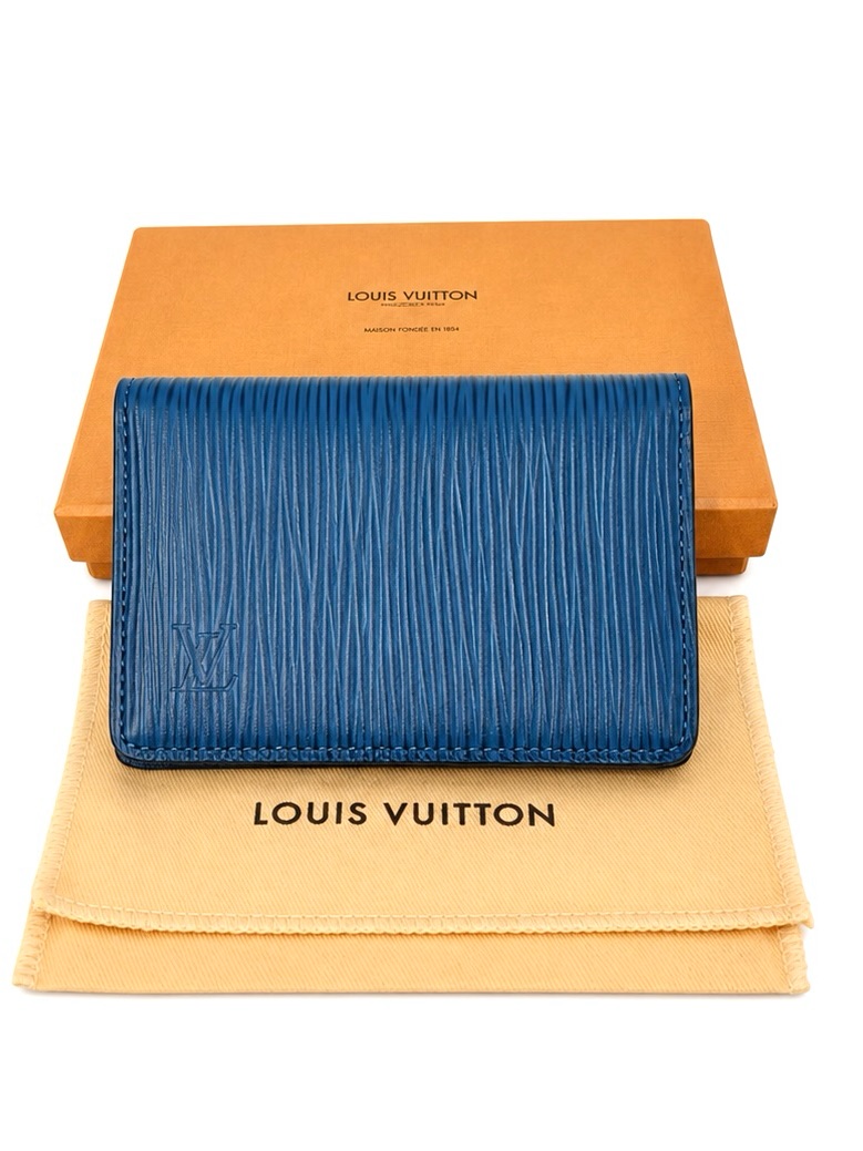 Louis Vuitton Lv Vibrant Blue Epi Leather Card Holder New Full Inclusion